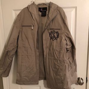 Monogrammed rain jacket